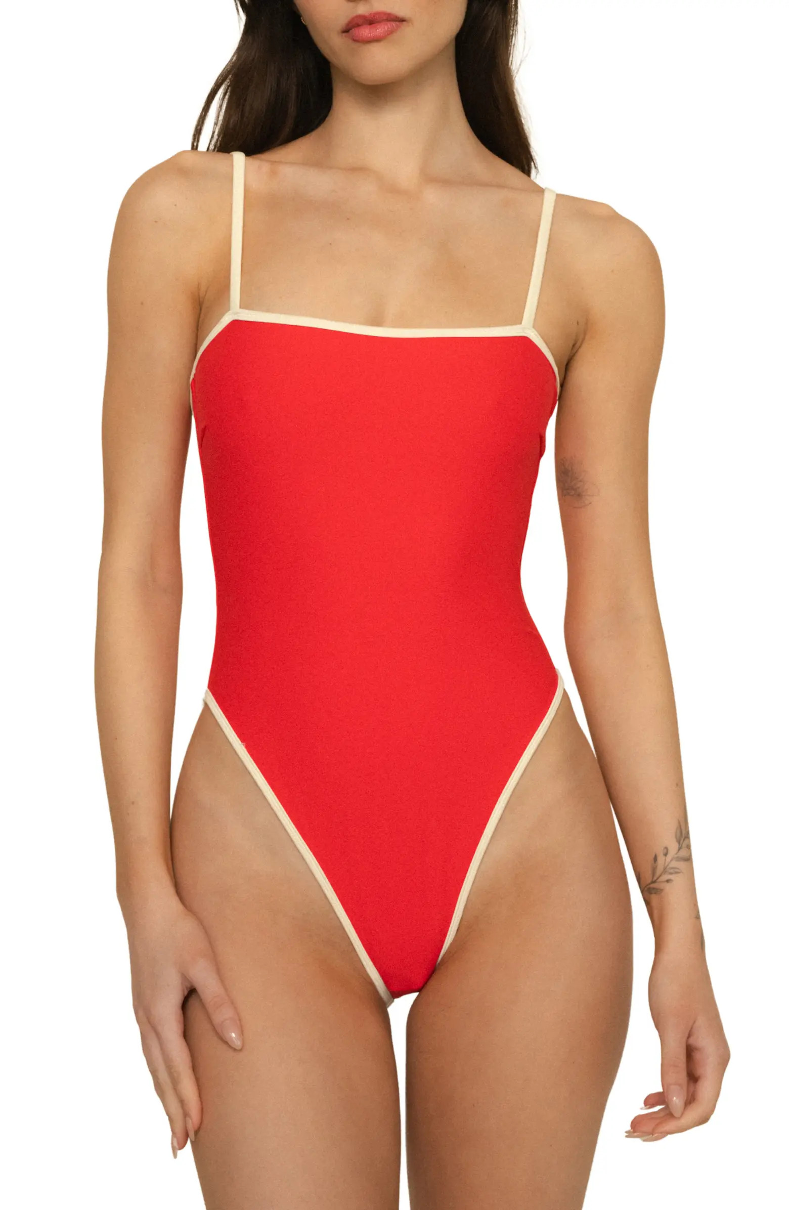 MONTCE Cherry Cream Jacelyn One-Piece Swimsuit | Nordstrom | Nordstrom