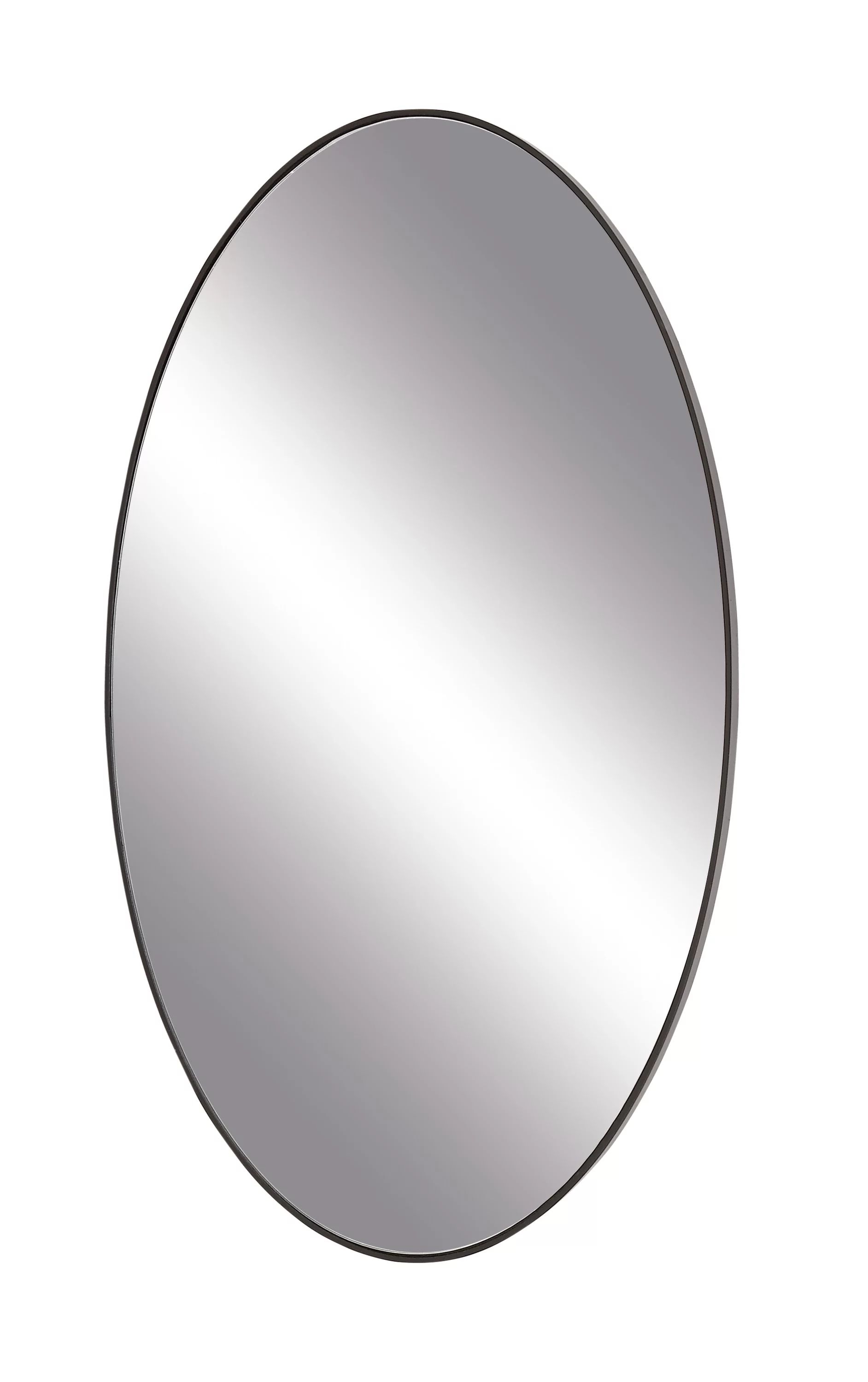 DecMode 18" x 31" Black Oval Shaped Wall Mirror with Thin Minimalistic Frame | Walmart (US)