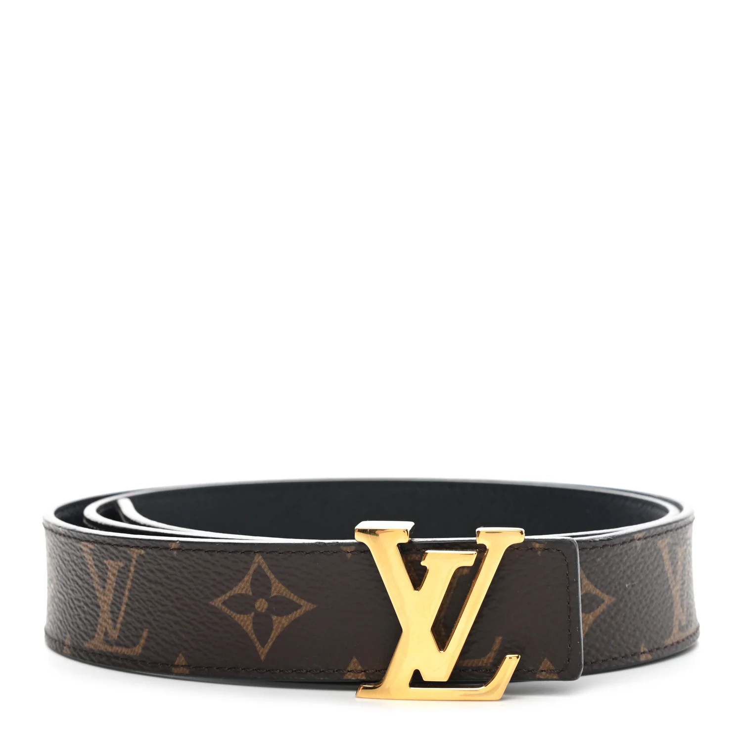 LOUIS VUITTON Monogram 30mm LV Initiales Belt 90 36 Black | FASHIONPHILE (US)