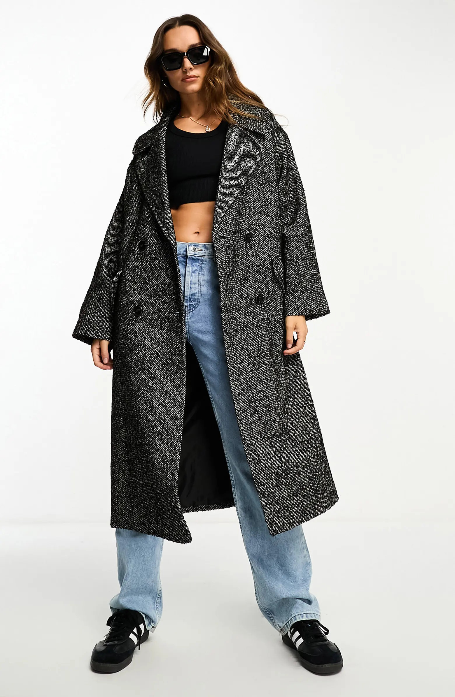 ASOS DESIGN Oversize Herringbone Coat | Nordstrom | Nordstrom