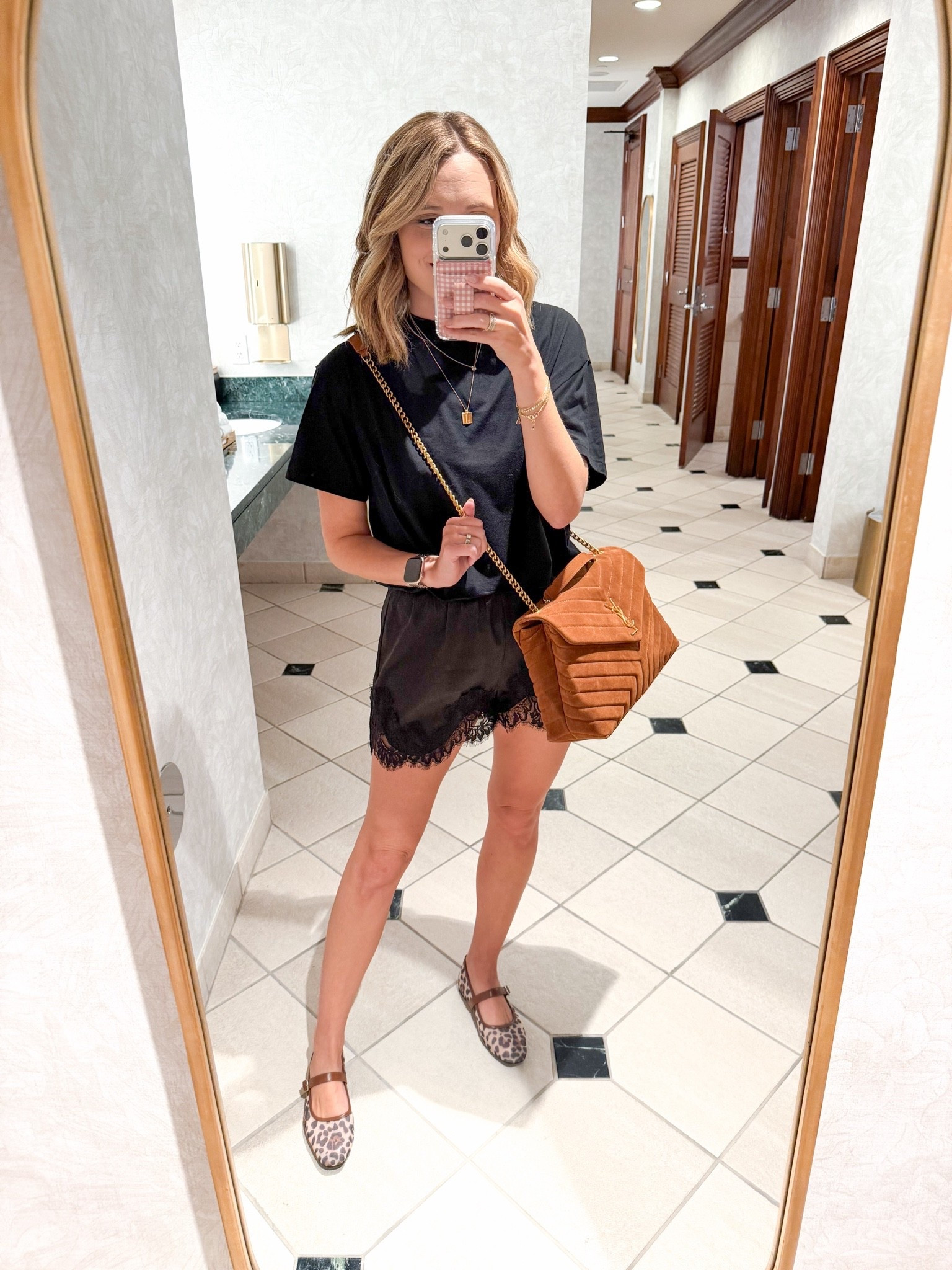 OOTD - black lace shorts, black tee, cozy classic outfit paired with YSL for an elevated casual look 

Shorts: @Lulus 
Shoes: promo // Marquisship for free Shipping

#LTKgrwm #LTKootd #LTKdayinmylife