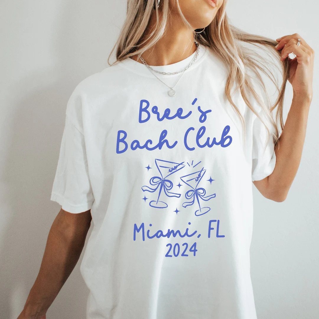 Custom Bachelorette Shirts Luxury Bachelorette Merch Coquette Martini With Bow Personalized Match... | Etsy (US)