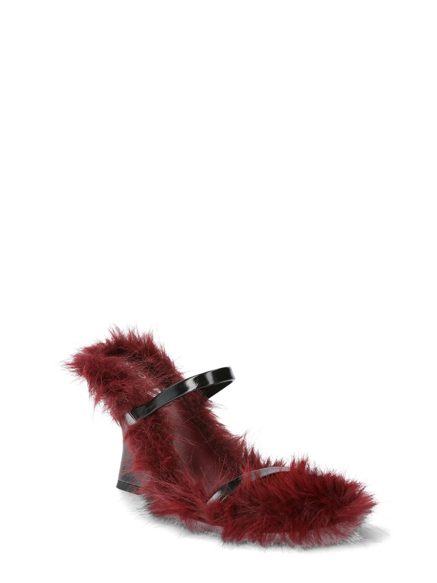 Scoop Women’s Faux Leather Wedge Sandals with Faux Fur Lining | Walmart (US)