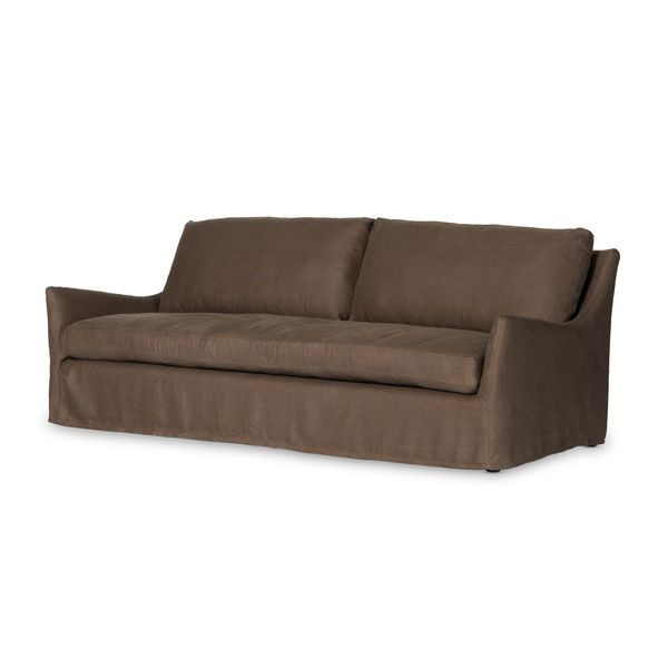 Monette Brussels Coffee Linen Slipcover Sofa | Scout & Nimble