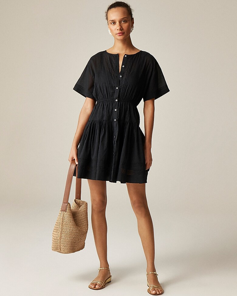 Pintuck mini shirtdress in cotton voile | J. Crew US