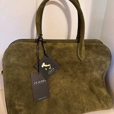 Claudia Firenze Gorgeous Green Suede Handbag | eBay US