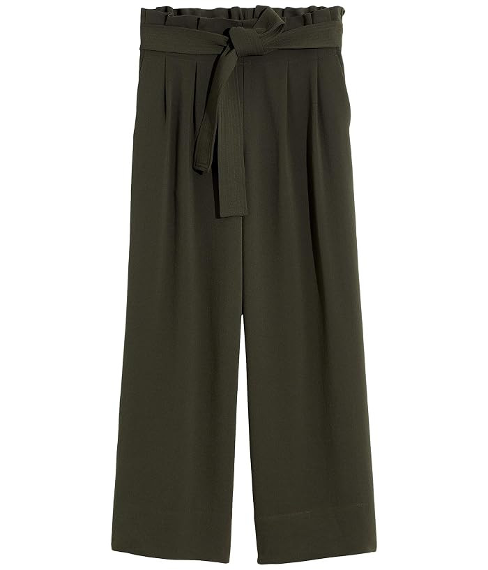 Madewell Tie-Waist Huston Pull-On Crop Pants (Dark Forest) Women's Casual Pants | Zappos