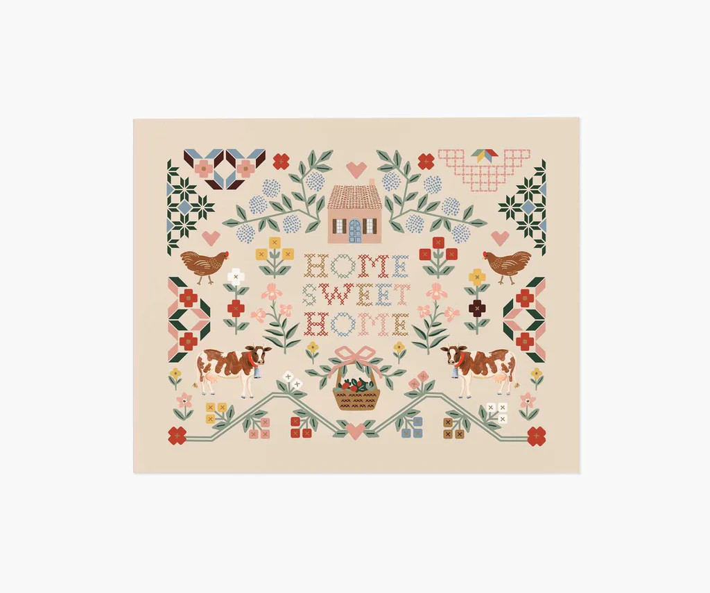 Home Sweet Home Sampler Art Print | Rifle Paper Co.