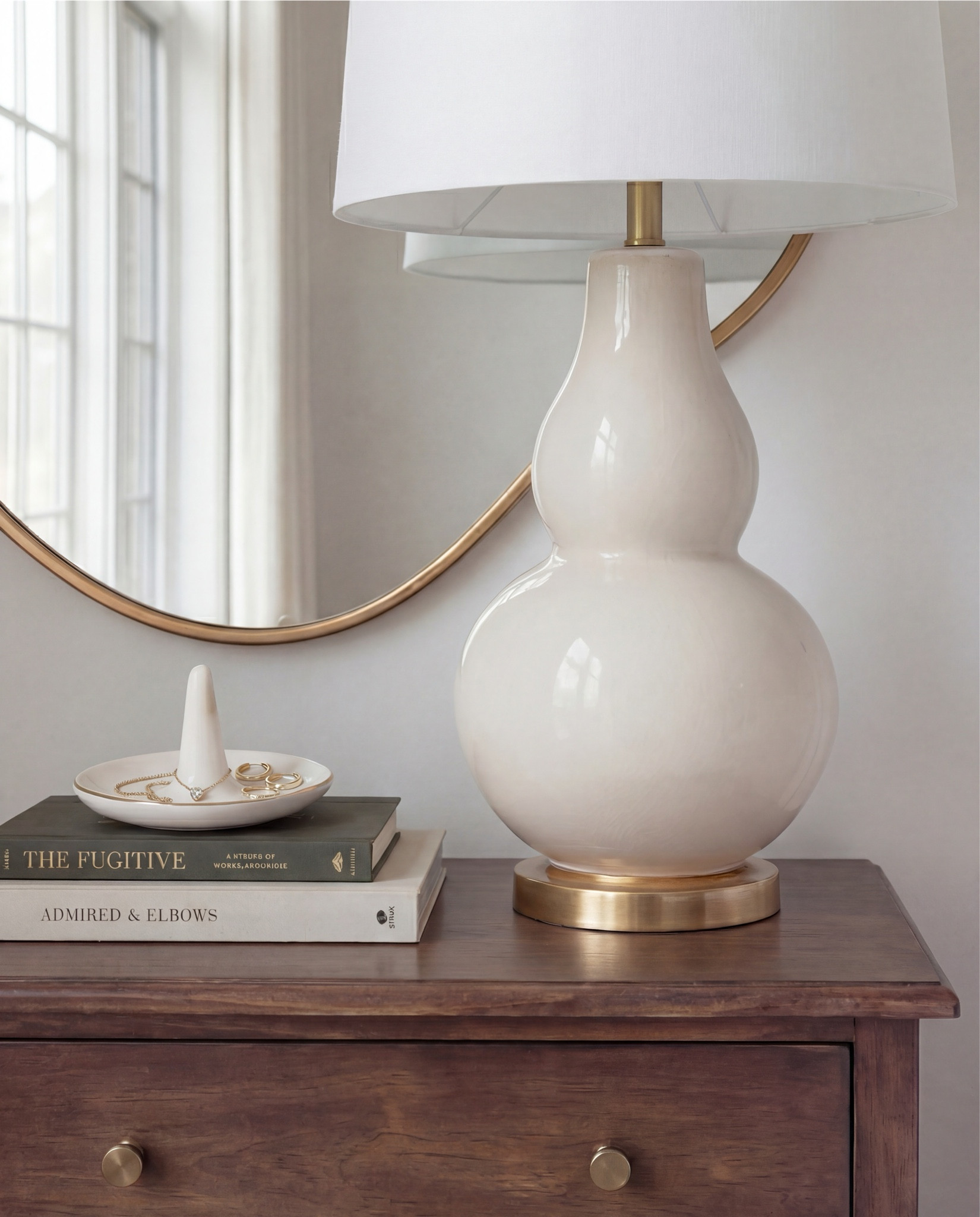 Shop the Look:
• White upholstered arched headboard bed
• White cotton duvet cover + pillow shams
• Green vintage-style area rug (distressed pattern)
• Brown chunky knit throw blanket
• Dark wood nightstands with cane doors
• White ceramic table lamp (round base)
• Brass wall sconces with glass shades
• Organic shape gold wall mirrors
• Black and beige abstract framed wall art
• Green geometric throw pillows
• Upholstered brown bench (channel tufted)
• Dark wood dresser with brass pulls
• Round ivory accent chair
• Cream throw blanket (soft knit texture)
• Tall brass floor lamp with white shade
• Decorative book stack (neutral tones)
• Small wood decorative box
• Brass round tray
• White pedestal decorative bowl
• Marble candle holders with brass rings
• Taper candles (ivory)
• Large ceramic vase with dried stems

@Wayfair 

#LTKHome #LTKSaleAlert