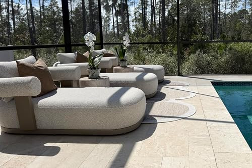 PURPLE LEAF Outdoor Chaise Lounge Chairs Set of 3 Modern Luxury Aluminum Lounger Daybed with Olef... | Amazon (US)