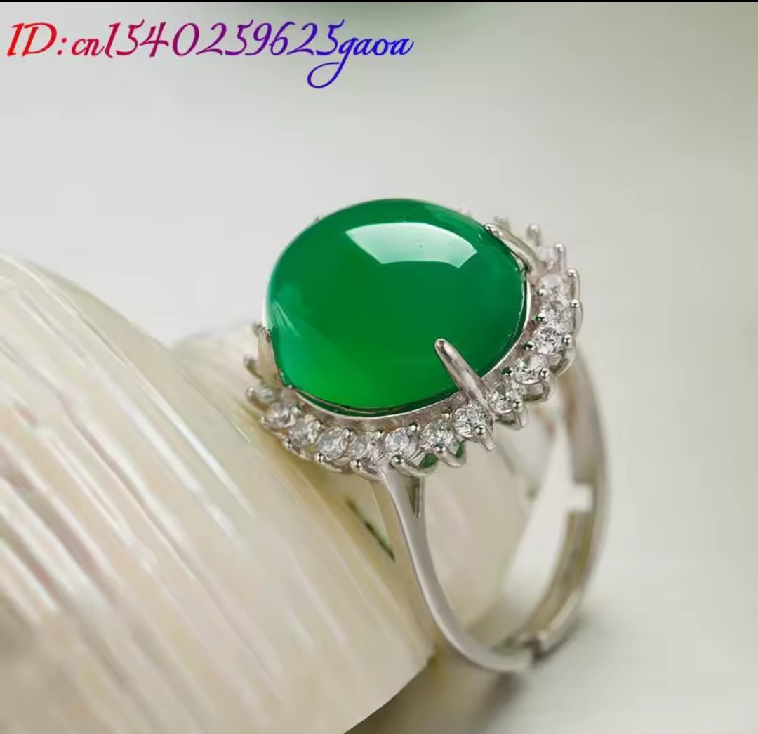 925 Sterling Silver Beautiful Natural Resizeable Green Jade Ring | eBay | eBay US