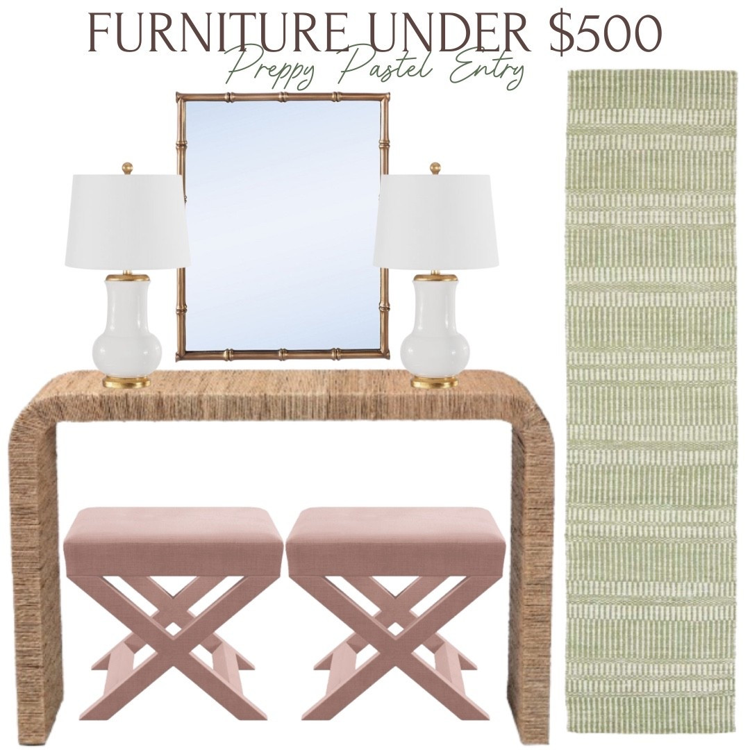 A preppy, pastel design perfect for updating your entry (or any bank space in your home) for spring 🌷💚
