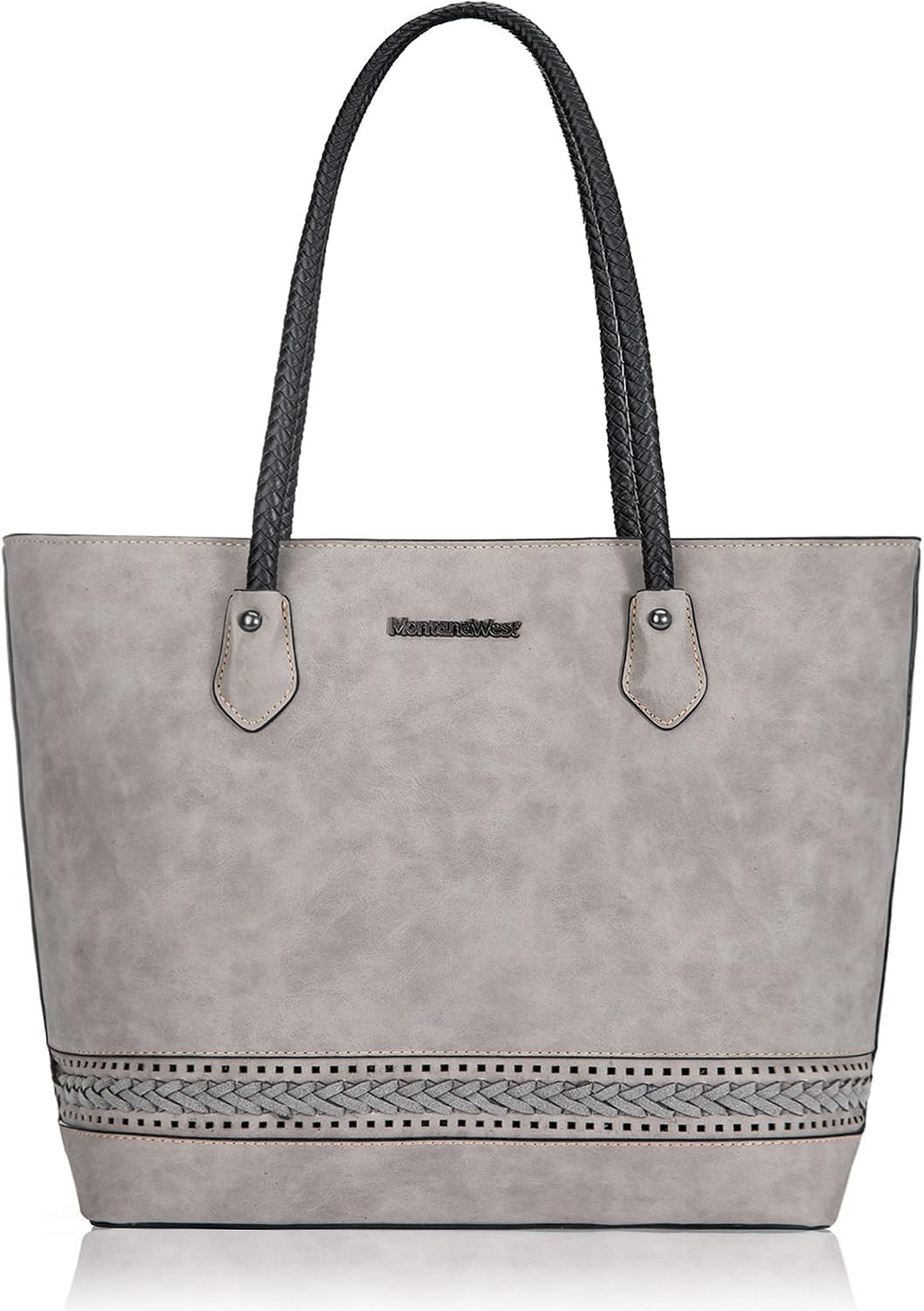 Montana West Woven Tote Bags for Women Purses and Handbags with Back Zipper Pocket | Amazon (US)