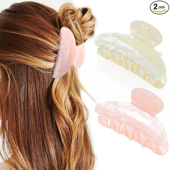 CAKURE Claw Clips Pink Hair Clips Acrylic Hair Claw Clips Hair Accessories for Women and Girls (P... | Amazon (US)