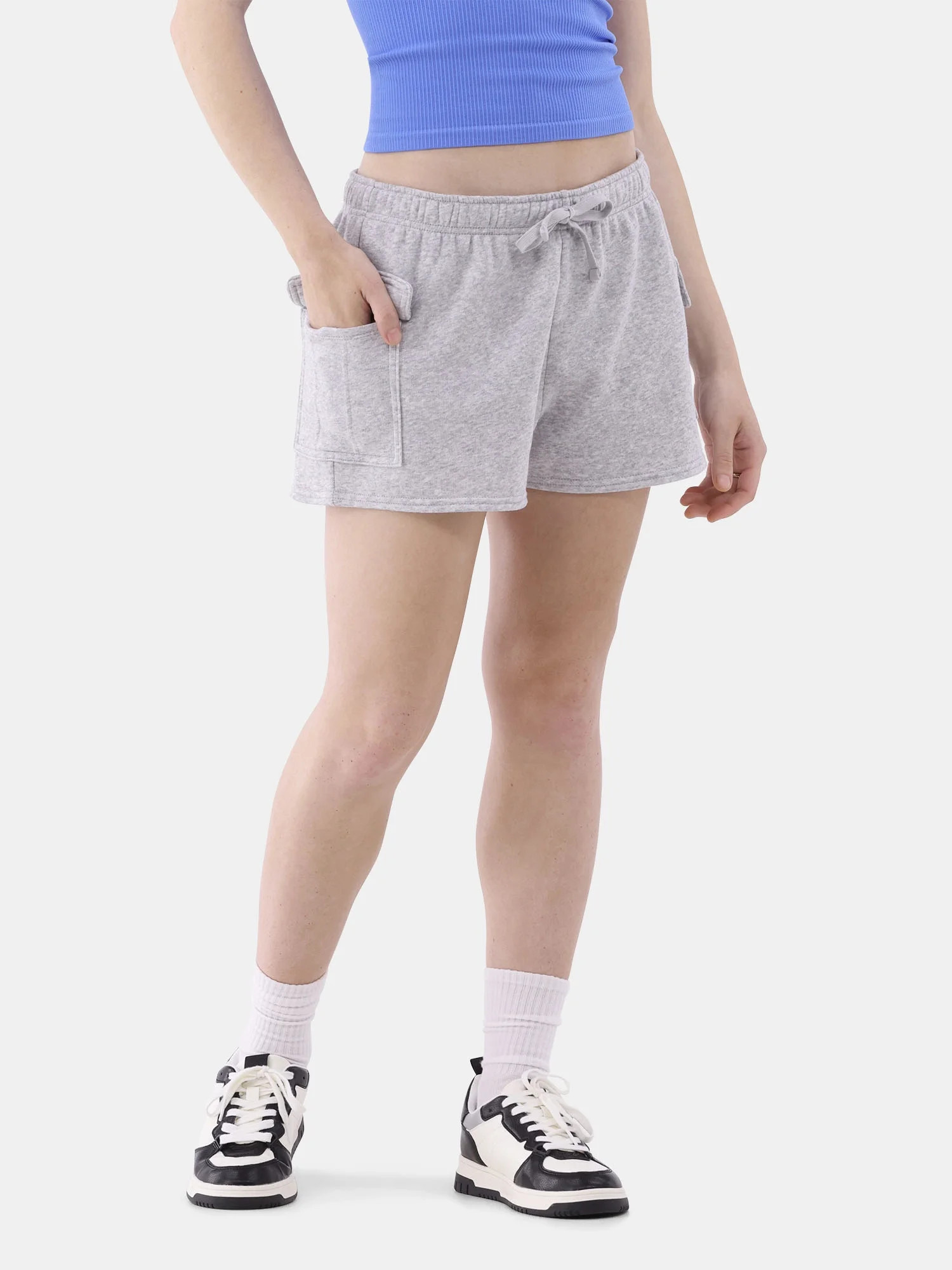 No Boundaries Fleece Cargo Shorts, 2.75” Inseam, Women’s | Walmart (US)