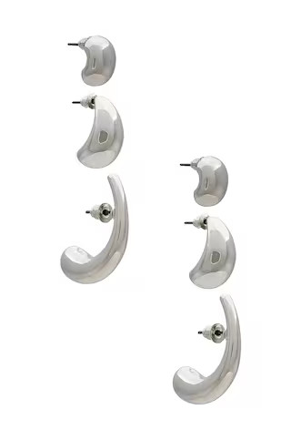 8 Other Reasons Teardrop Hoop Set in Silver from Revolve.com | Revolve Clothing (Global)