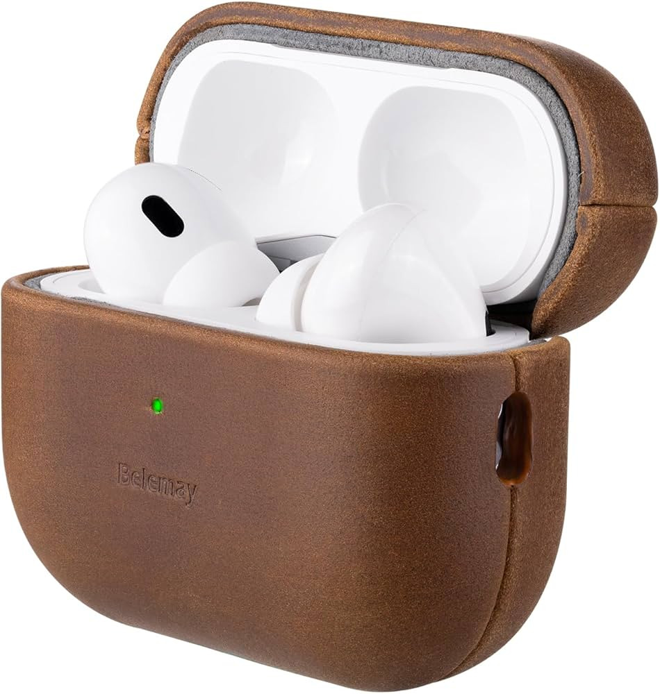 Belemay for AirPods Pro (2nd Generation) Case – Premium Crazy Horse Leather - Rich Patina- Secu... | Amazon (US)