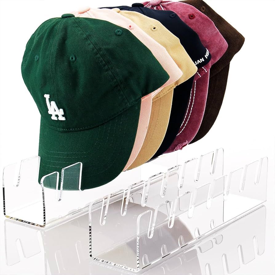 Hat Stand for Baseball Caps 2 Pcs Acrylic Clear Hat Holder Display and Organizer for 14 Baseball ... | Amazon (US)