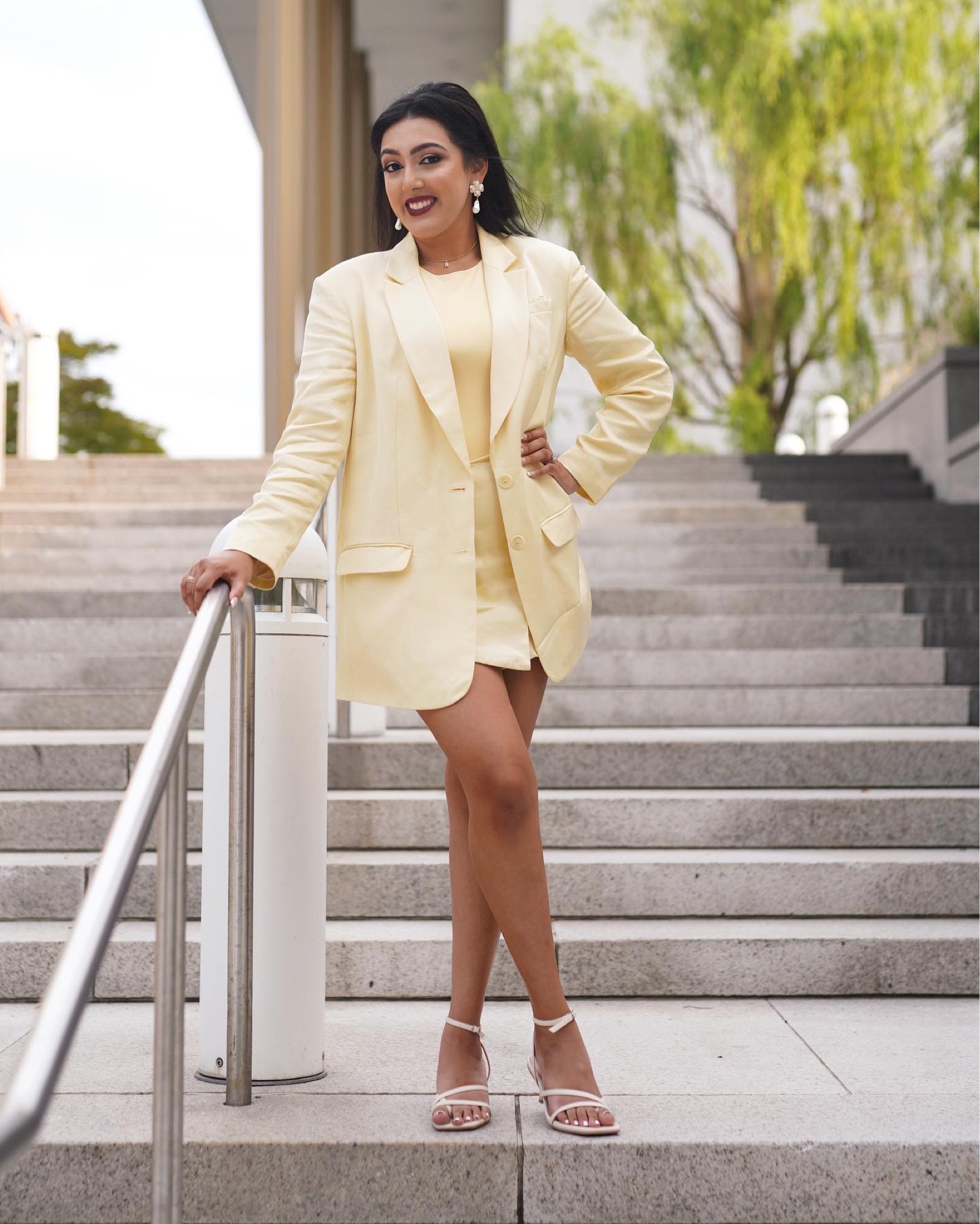 Blazer set skort bodysuit express classy outfit business woman corporate matching set entrepreneur pastel yellow #blazerset #expressyou #expressoutfit #classyset #matchingset

#LTKworkwear #LTKshoecrush