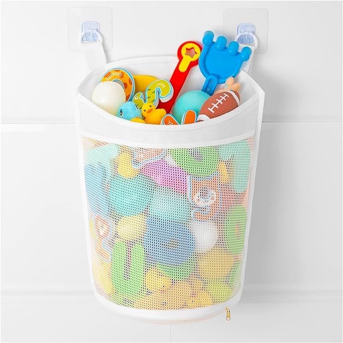 Large Capacity Baby Mesh Bath Toy Organizer, Multiple Ways to Hang, Extra Large Opening Bathroom ... | Amazon (US)