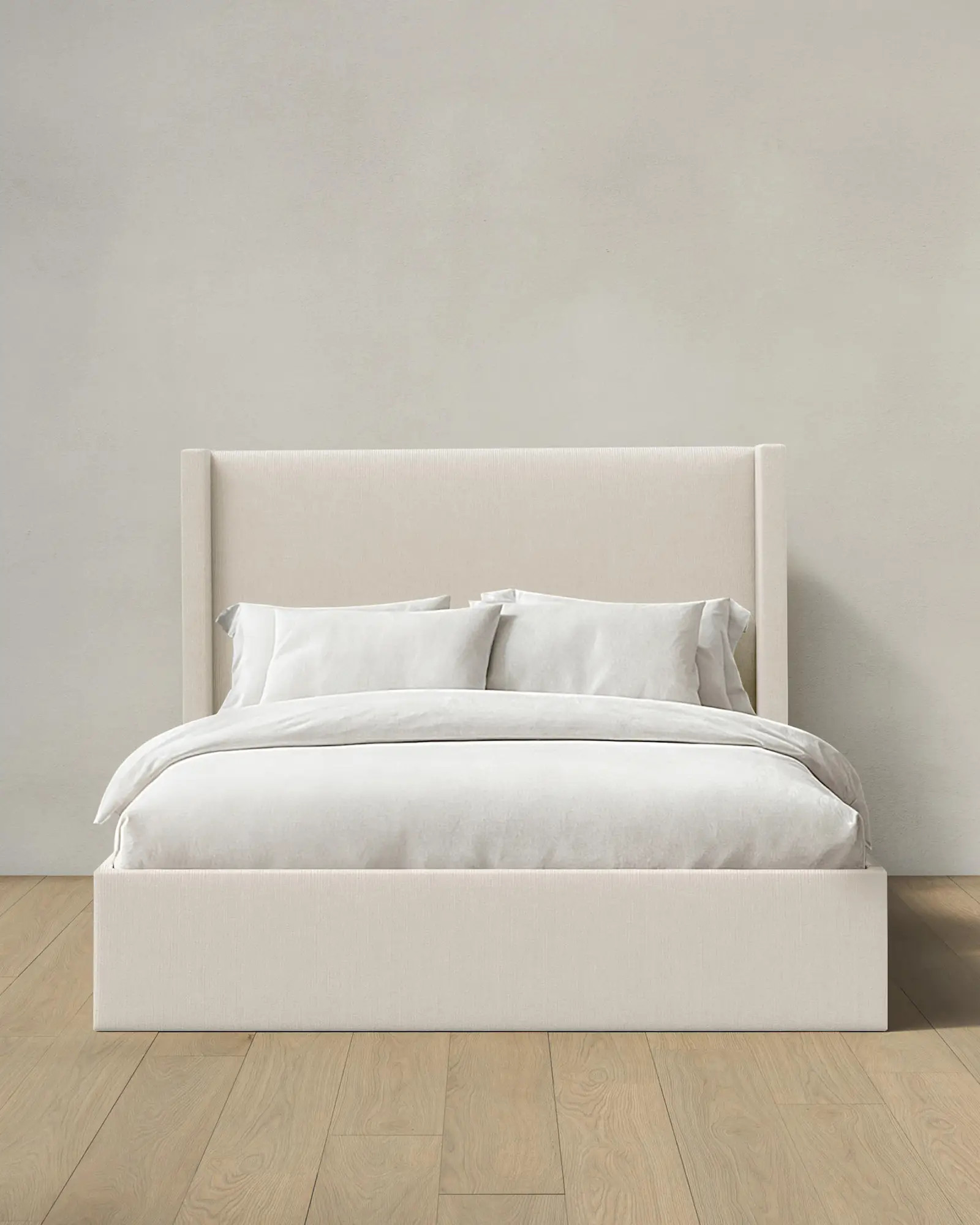 Performance Linen Blend Wingback Bed 48" in Ivory | Quince
