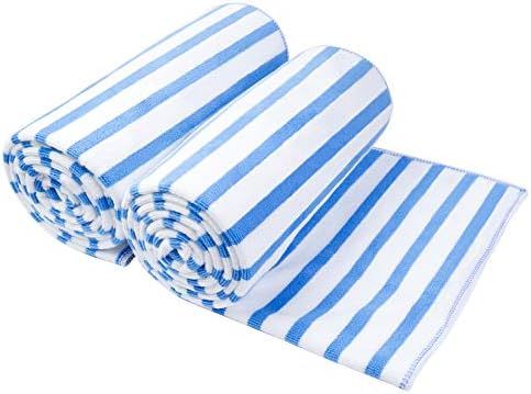 JML Microfiber Beach Towels, Bath Towel (2 Pack, 30" x 60" ) Cabana Stripe Absorbent and Quick Dry T | Amazon (US)