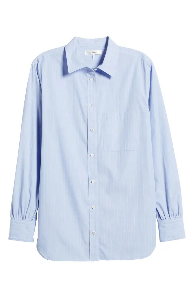 Pinstripe Oversize Cotton Button-Up Shirt | Nordstrom
