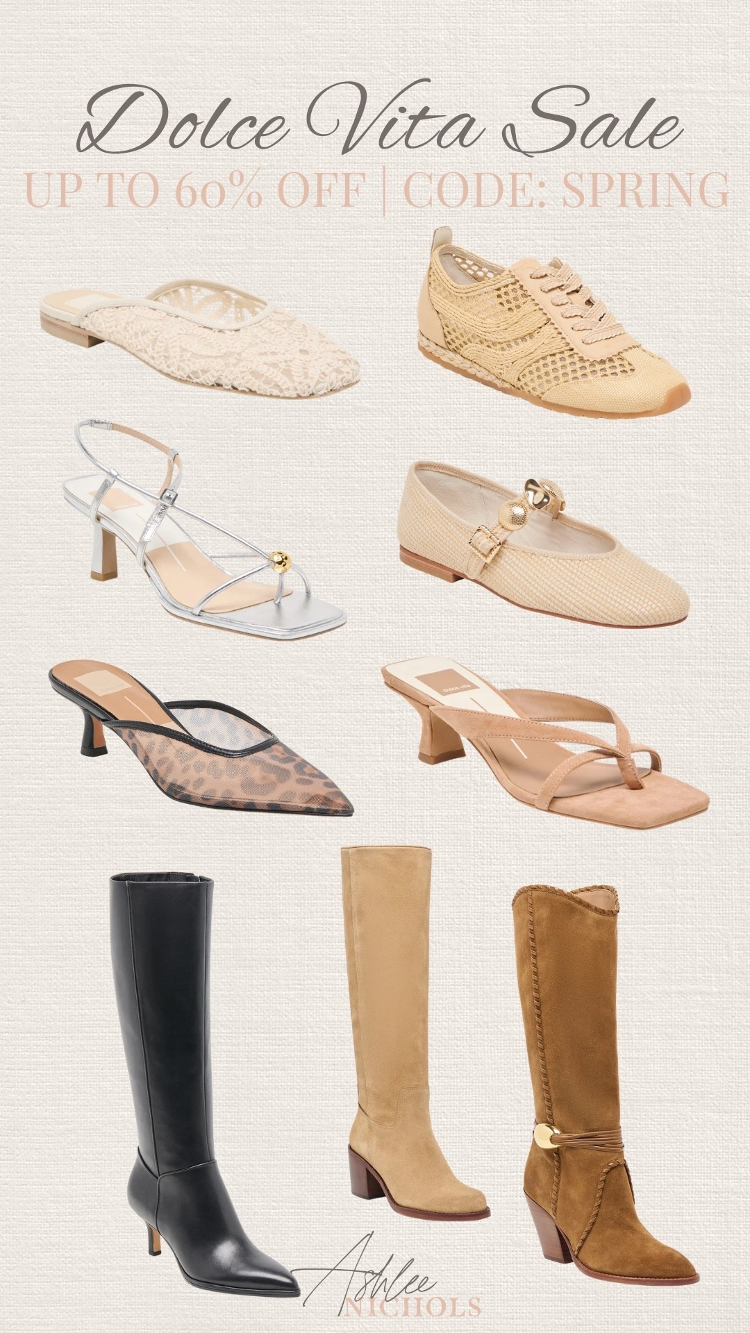 Up to 60% off Dolce Vita styles with code: spring

Western boots, spring sandals, leopard heels, spring sneakers

#LTKSaleAlert #LTKSeasonal