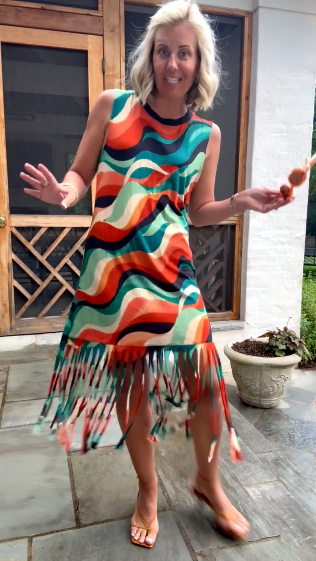 Can we talk about this dress?!? I was totally influenced and I’m here for it! This could totally be worn as a coverup too. I’m in a small dress & 8 heel tts. 

@Anthropologie 
#anthropartner

#LTKdayinmylife #LTKOver40 #LTKSeasonal