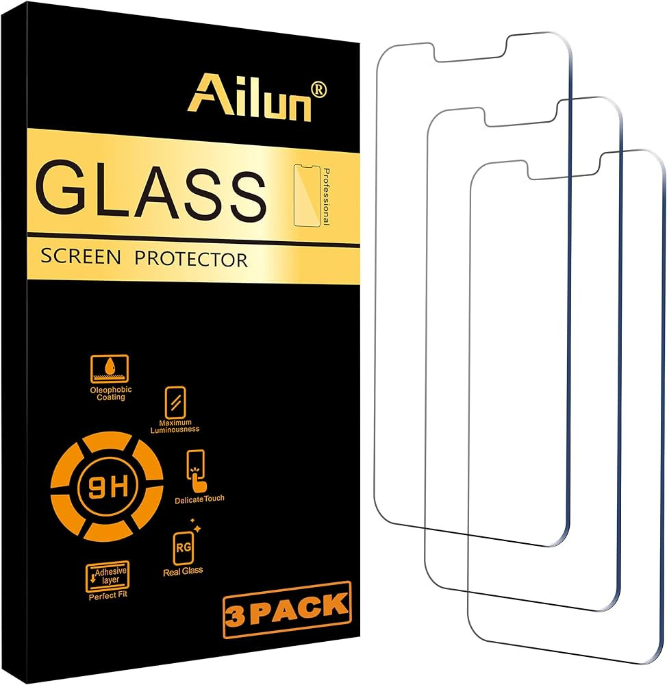 Ailun Glass Screen Protector for iPhone 14 / iPhone 13 / iPhone 13 Pro [6.1 Inch] Display 3 Pack ... | Amazon (US)