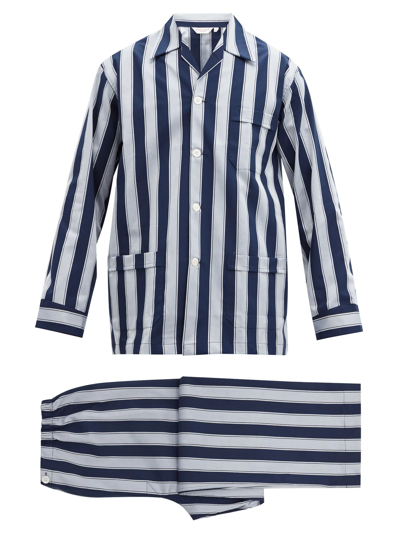 Royal striped cotton pyjamas | Derek Rose | Matches (UK)