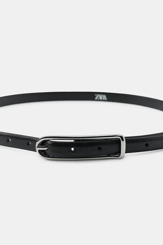 100% LEATHER SKINNY BELT | Zara US