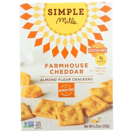 SIMPLE MILLS CRACKERS, FARMHOUSE CHEDDAR, ALMOND FLOUR, 4.25 OZ. | Walmart (US)