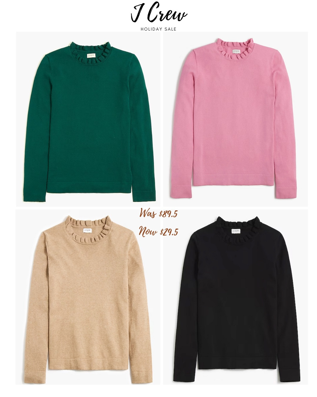 Love these ruffleneck sweaters to layer underneath coats/jackets. 
Size down
Usually wear S
Got these in XS

#LTKSaleAlert #LTKHoliday #LTKSeasonal