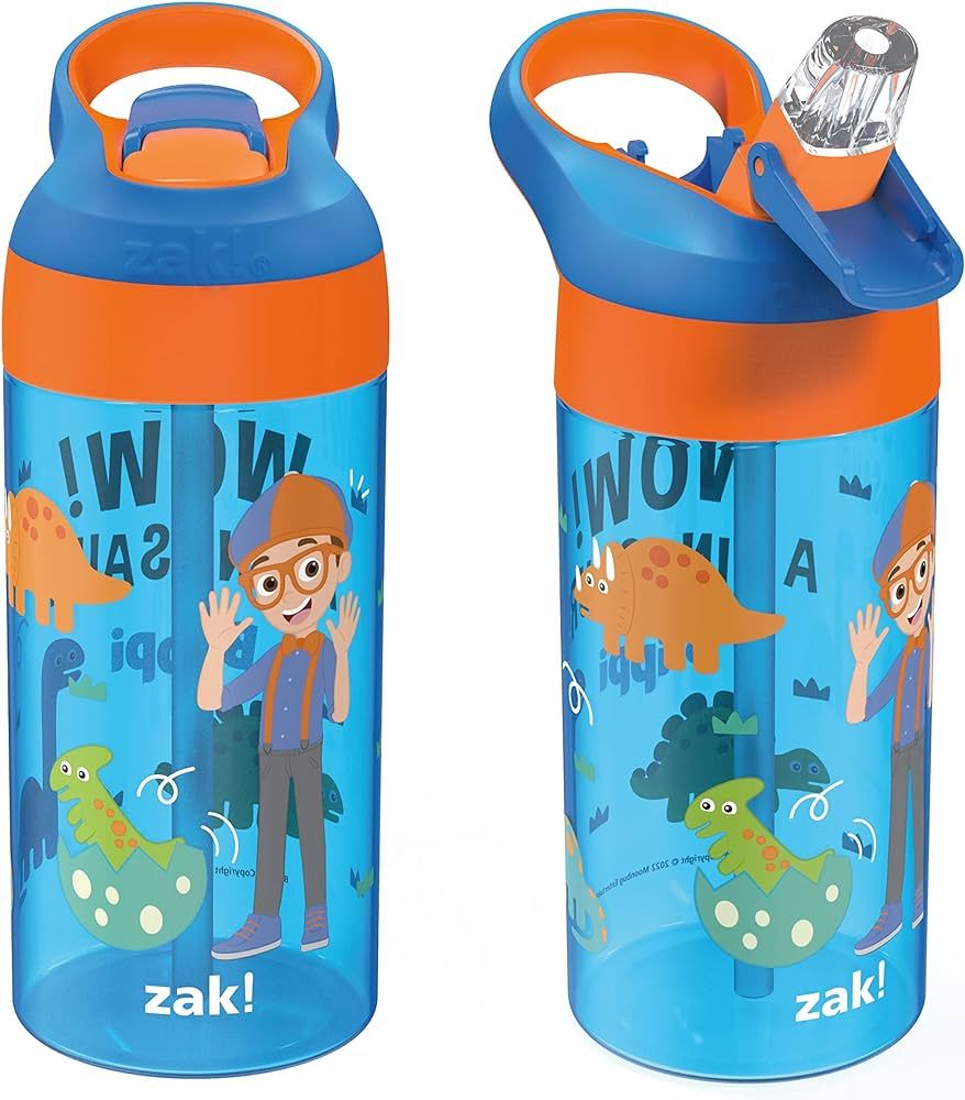 Zak Designs Blippi Kids Water Bottle with Spout Cover and Built-in Carrying Loop, Made of Durable... | Amazon (US)
