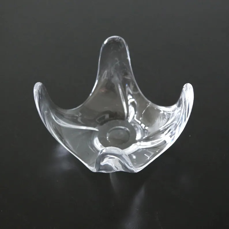 Bayel Crystal Bowl France Mid Century Art Glass Signed Centerpiece - Etsy | Etsy (US)