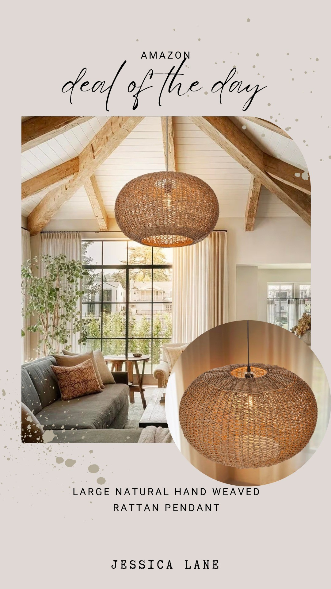 Add a touch of texture to your home with this beautiful large hand-weaved rattan pendant light.#homedecor #amazonhome #interiorstyle #amazondeals

#LTKSaleAlert #LTKHome
