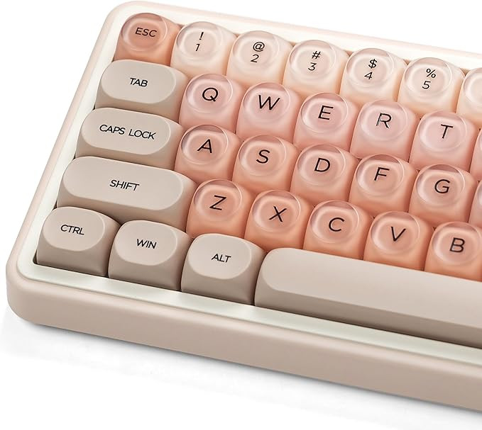 PBT Keycaps, Jelly Pink Keycap Foundation MOA Profile, 132 Keys Cute Custom Keycaps for Cherry Ga... | Amazon (US)