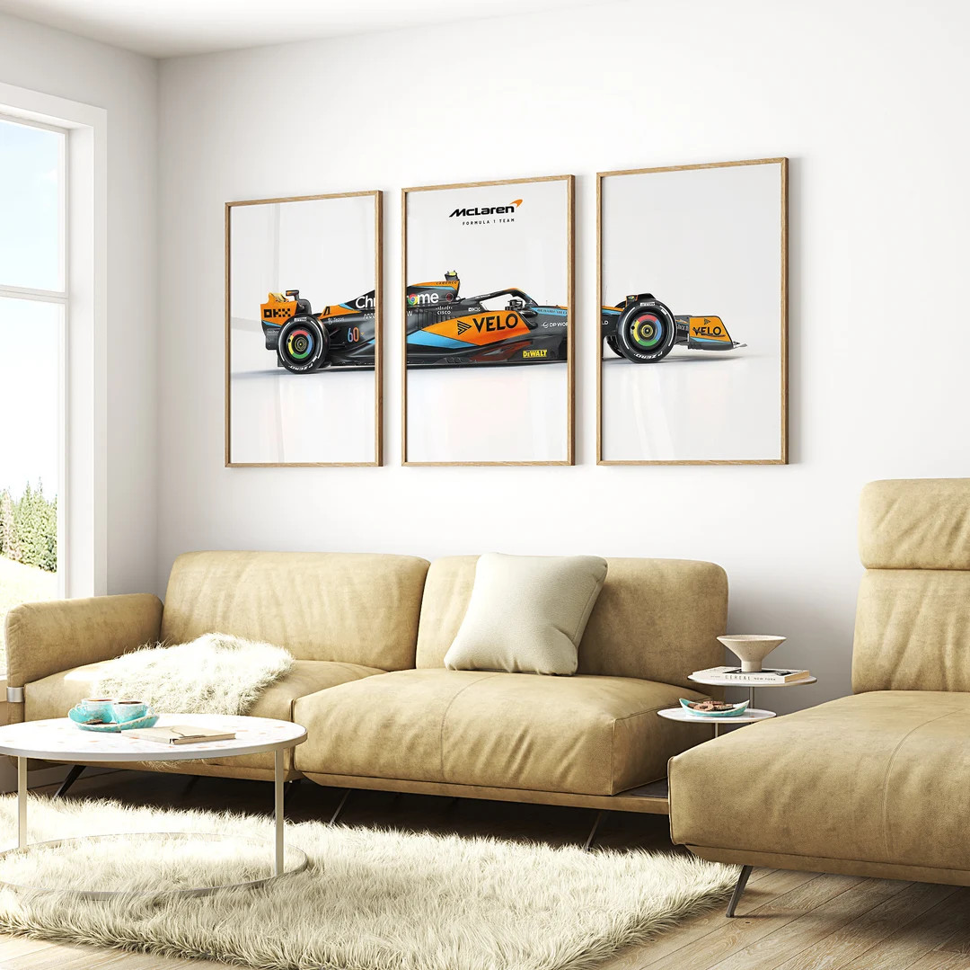 Set of 3 Lando Norris MCL60 F1 Prints Mclaren Posters Formula 1 Wall Decor Racing Art Sports Moto... | Etsy (US)