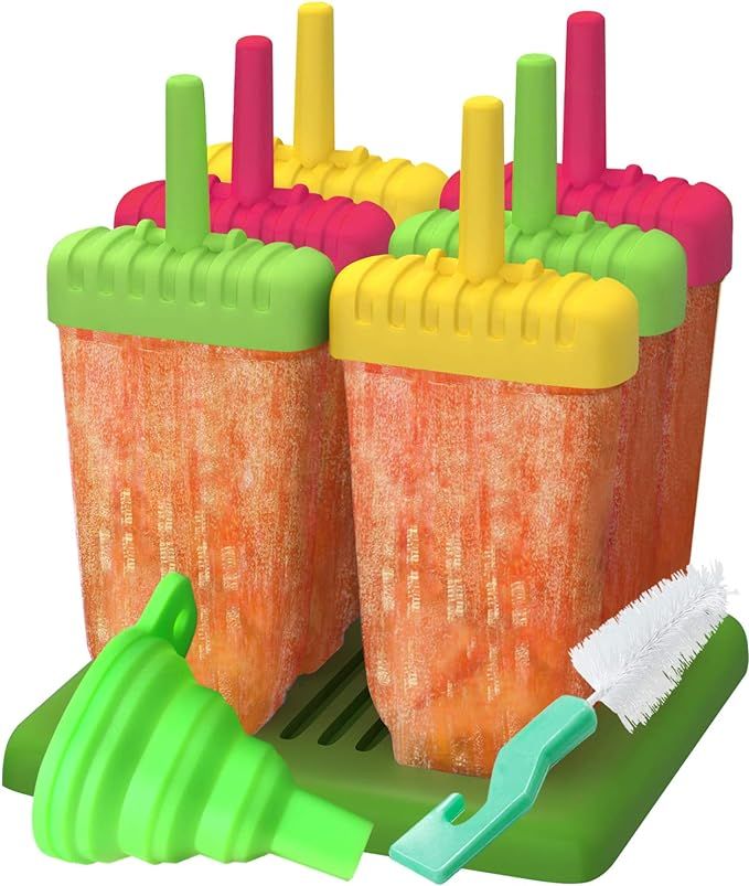 Popsicle Molds, Ozera Set of 6 Reusable Ice Pop Molds Popsicle Maker, Come with Silicone Funnel &... | Amazon (US)