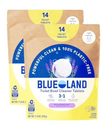 BLUELAND 100% Plastic Free Toilet Bowl Cleaner Tablets, 28ct, Wild Lavender | Amazon (US)