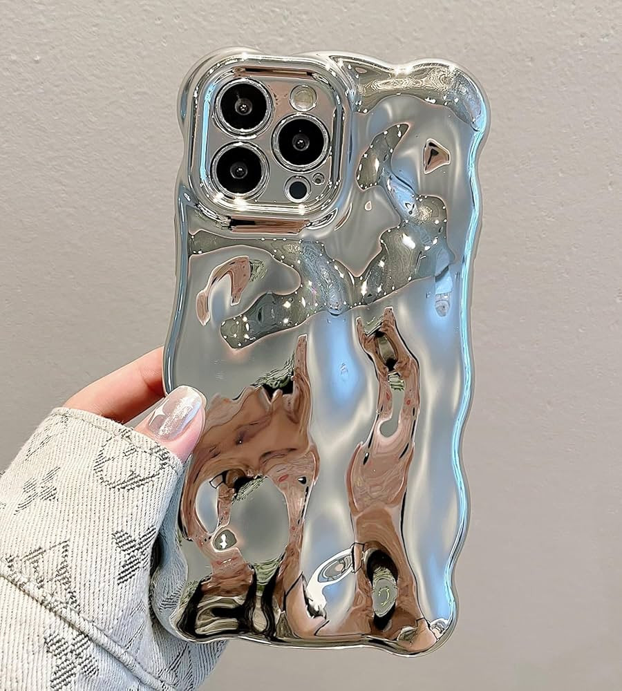 UEEBAI Case for iPhone 15 Pro Max 6.7 inch, Cute Solid Color Curly Wave Shape Shockproof Soft TPU... | Amazon (UK)