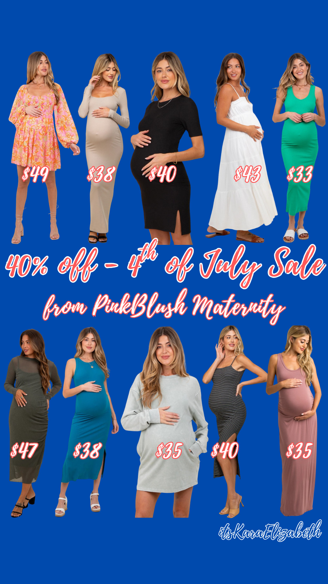 40% off all of these (and more!) gorgeous dresses at PinkBlush Maternity as part of their 4th of July Sale! Don't miss out on these great deals. You deserve to feel beautiful, mama!  

 #LTKSaleAlert #LTKFindsUnder50 #LTKBump