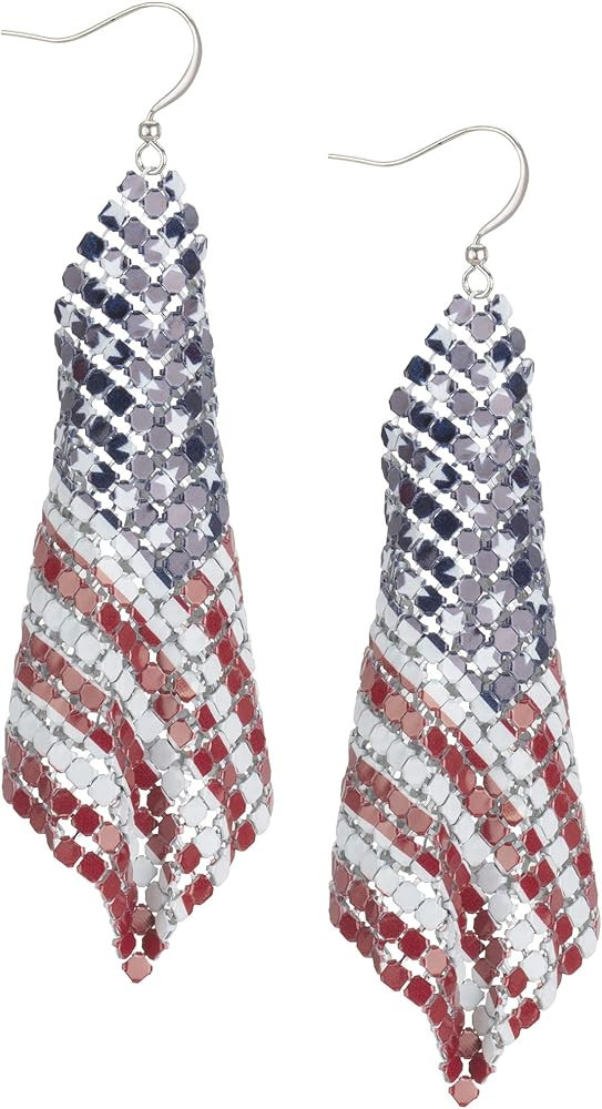 Madison Tyler Americana Collection Pave Curved | USA Flag Post Stud Earrings for Women | Amazon (US)