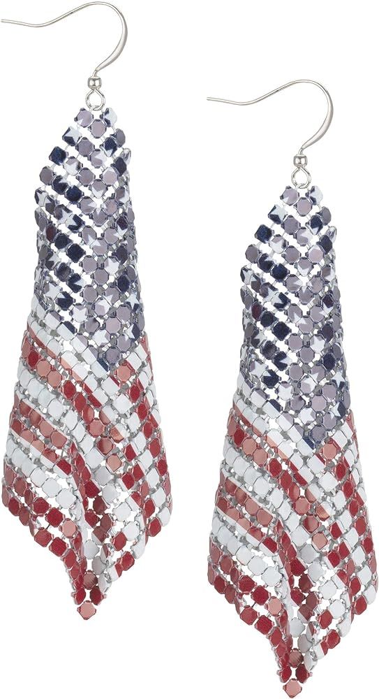 Madison Tyler Americana Collection Pave Curved | USA Flag Post Stud Earrings for Women | Amazon (US)