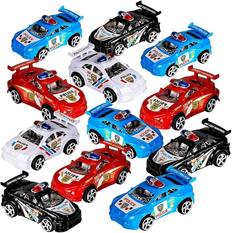 ArtCreativity Pullback Mini Police Toy Cars for Kids, Set of 12, Pull Back Racers in Assorted Col... | Amazon (US)