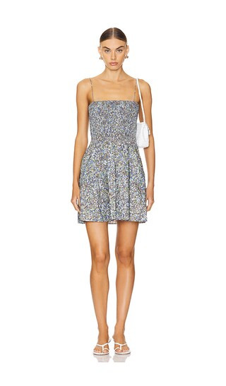 Josa Mini Dress in Meander Blue | Revolve Clothing (Global)