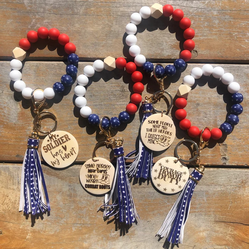 Patriotic soldier wristlet keychain | Etsy (US)