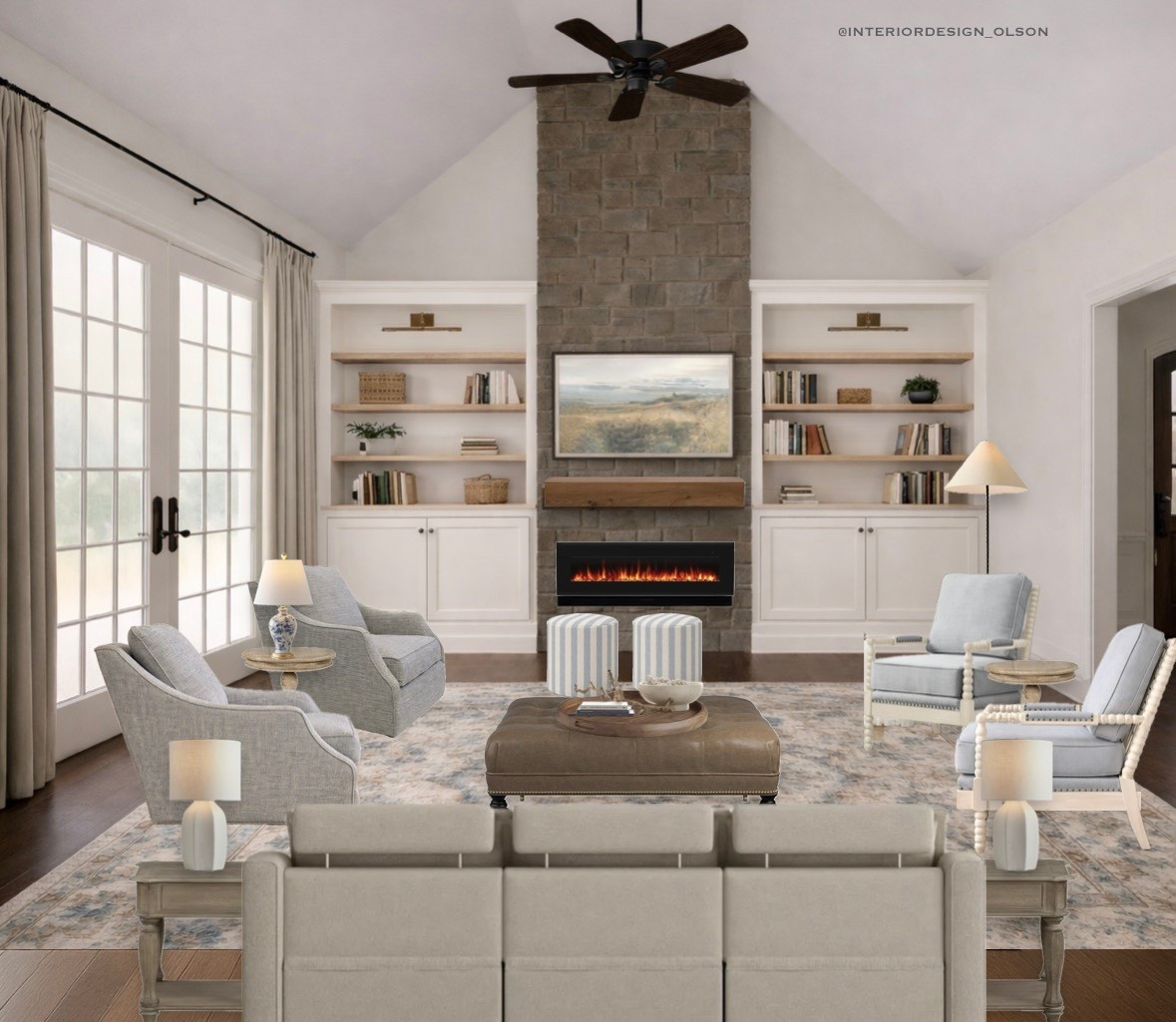 A classic, timeless living room that will never feel dated 🤍
Layered neutrals, soft upholstery, and a stone fireplace create that cozy Nancy Meyers feeling elevated but still livable. This is my go-to formula for a warm, inviting living space that works for real life.

Shop the rug, seating, lighting, and decor all linked here.

#LTKhome #NeutralLivingRoom #NancyMeyersStyle #ClassicHome #TimelessInteriors #LivingRoomInspo #InteriorDesignIdeas