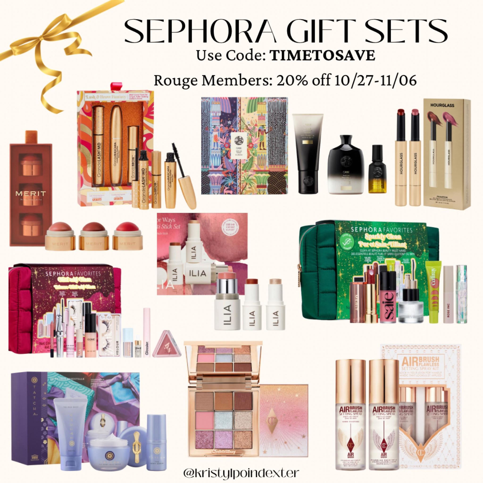 SEPHORA Gift Sets: Beauty Insider Rouge members get 20% off 10/27-11/06 with code: TIMETOSAVE

#holidaygifts #stockingstuffers #giftsforher #holidaygiftinspo #makeupsets #skincaresets #haircaresets 

#LTKbeauty #LTKsalealert #LTKGiftGuide